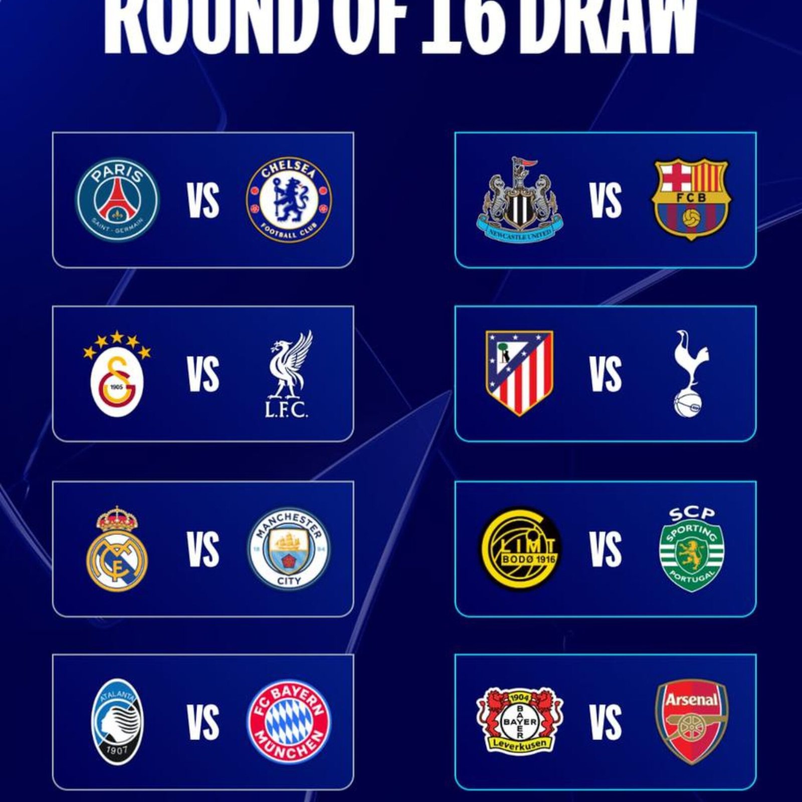 UCL: Découvrez le tirage complet des huitièmes de finale !