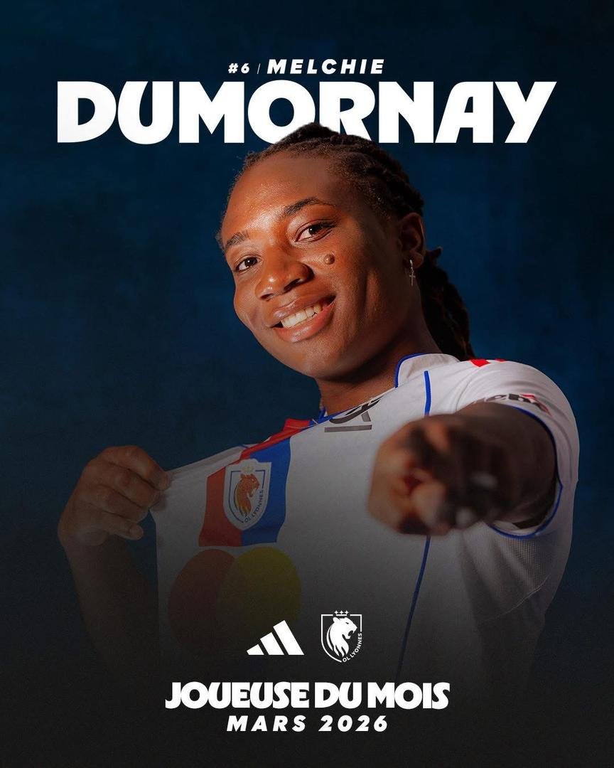 You are currently viewing Foot Expatrié: Melchie Daëlle Dumornay est élue  » meilleure joueuse de OL Lyonnes pour le mois de mars!